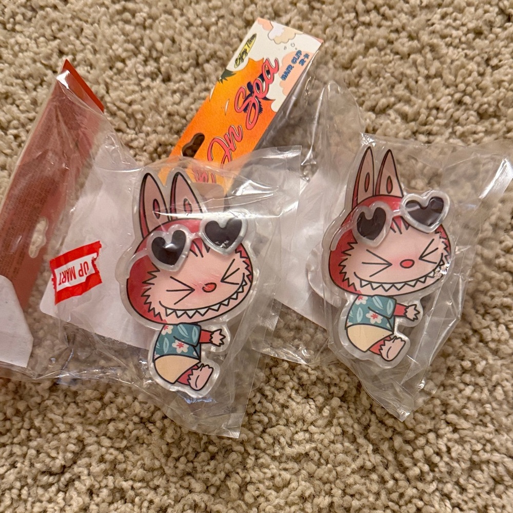 Pop Mart Labubu Hair Clips with Heart Sunglasses